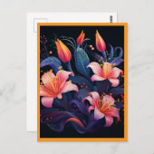 PEACH  COLORED FLOWERS #2 BRIEFKAART (Voorkant / Achterkant)