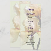Peach Colored Irises Wedding Menu (Voorkant / Achterkant)