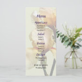 Peach Colored Irises Wedding Menu (Staand voorkant)