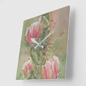 PEACH COLORED PEAR CACTUS FLOWERS VIERKANTE KLOK (Hoek)