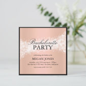 Peach Confetti Bachelorette Party Invitation Kaart (Staand voorkant)
