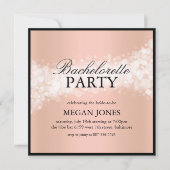 Peach Confetti Bachelorette Party Invitation Kaart (Voorkant)