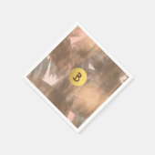 Peach & Copper Bronze Chic Modern Monogram Gold Servet (Hoek)