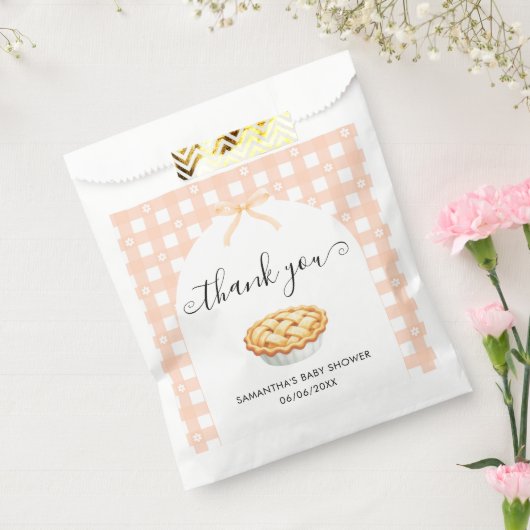 Peach Coquette Pie Baby Shower Thank You Bedankzakje (Gezegeld)