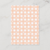 Peach Coquette Pie Diaper Raffle Informatiekaartje (Achterkant)