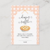 Peach Coquette Pie Diaper Raffle Informatiekaartje (Voorkant)