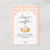 Peach Coquette Pumpkin Pie Diaper Raffle Informatiekaartje (Voorkant)