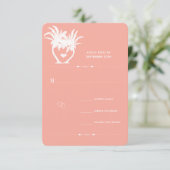 Peach Coral Beach Destination Wedding Invitations Kaart (Staand voorkant)