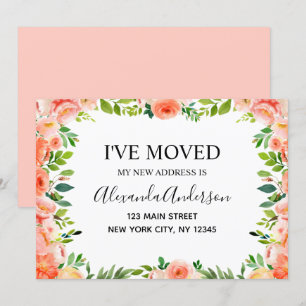 Peach Coral Floral bewegende aankondiging