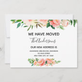 Peach Coral Floral bewegende aankondiging (Voorkant)