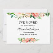 Peach Coral Floral bewegende aankondiging (Voorkant)