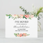 Peach Coral Floral bewegende aankondiging (Staand voorkant)