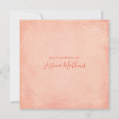 Peach Coral Floral en Glitter Quinceañera Kaart (Achterkant)