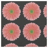 Peach Coral Gerbera Daisy Fabric Stof (Close Up)