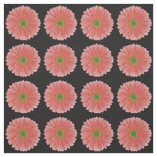 Peach Coral Gerbera Daisy Fabric Stof