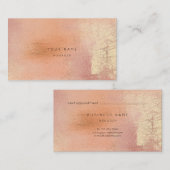 Peach Coral Gold Metalli Abstract Appointcard Afsprakenkaartje (Voorkant / Achterkant)