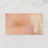 Peach Coral Gold Metalli Abstract Appointcard Afsprakenkaartje (Voorkant)