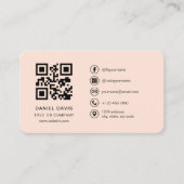 Peach Coral Logo QR Code Professional Visitekaartje (Voorkant)