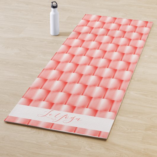 Peach Coral Metallic Abstract Elegant Le Yoga Yogamat (In situ)