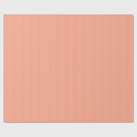 Peach Coral Orange Modern Stripe Pattern Simple Cadeaupapier (Vlak)