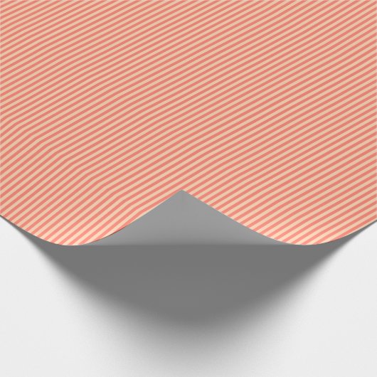 Peach Coral Orange Modern Stripe Pattern Simple Cadeaupapier (Hoek)