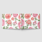 Peach Coral roze Roses Greenery Leaves Wedding Gastenboek (Volledig)