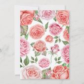 Peach Coral roze Roses Greenery Vrijgezellenfeest Kaart (Achterkant)