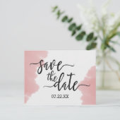 Peach Coral Waterverf Bruiloft Save the Date Aankondigingskaart (Staand voorkant)