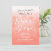 Peach Coral Waterverf Ombre Modern Vrijgezellenfee Kaart (Staand voorkant)