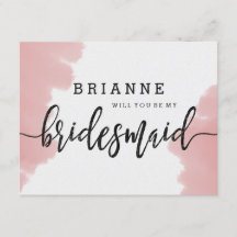 Peach Coral Waterverf zal je mijn bruidsmeisje zij