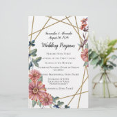 Peach Coral Zinnia Waterverf Flower Wedding (Staand voorkant)