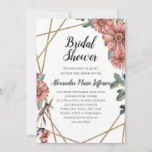 Peach Coral Zinnia Waterverf Flower Wedding Kaart (Voorkant)