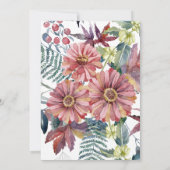 Peach Coral Zinnia Waterverf Flower Wedding Kaart (Achterkant)