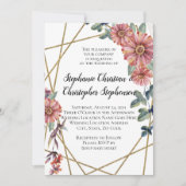 Peach Coral Zinnia Waterverf Flower Wedding Kaart (Voorkant)