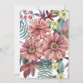 Peach Coral Zinnia Waterverf Flower Wedding Kaart (Achterkant)