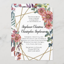 Peach Coral Zinnia Waterverf Flower Wedding