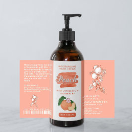 Peach Cosmetic Skincare Bottle Label