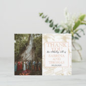Peach Costa Rica trouwfoto dank u Bedankkaart (Staand voorkant)