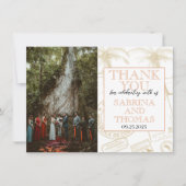 Peach Costa Rica trouwfoto dank u Bedankkaart (Voorkant)