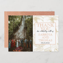 Peach Costa Rica trouwfoto dank u