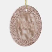Peach Cream Blush Leopard Print Glitter Love Keramisch Ornament (Rechts)