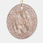Peach Cream Blush Leopard Print Glitter Love Keramisch Ornament (Links)