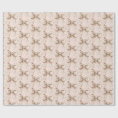 Peach Cream Bow Verjaardag Cadeaupapier (Vlak)