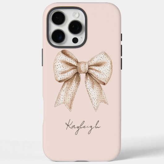 Peach Cream Bow Verjaardag Case-Mate iPhone Case (Achterkant)