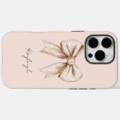 Peach Cream Bow Verjaardag Case-Mate iPhone Case (Achterkant (horizontaal))
