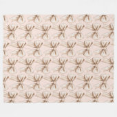 Peach Cream Bow Verjaardag Fleece Deken (Voorkant (Horizontaal))