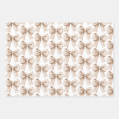 Peach Cream Bow Verjaardag Inpakpapier Vel (Voorkant 3)