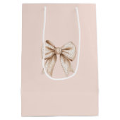 Peach Cream Bow Verjaardag Medium Cadeauzakje (Achterkant)