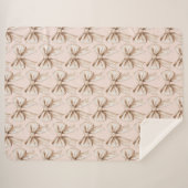 Peach Cream Bow Verjaardag Sherpa Deken (Voorkant (horizontaal))