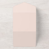 Peach Cream Bow Wedding All In One Uitnodiging (Buitenkant)